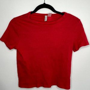 RED CROPPED T-SHIRT